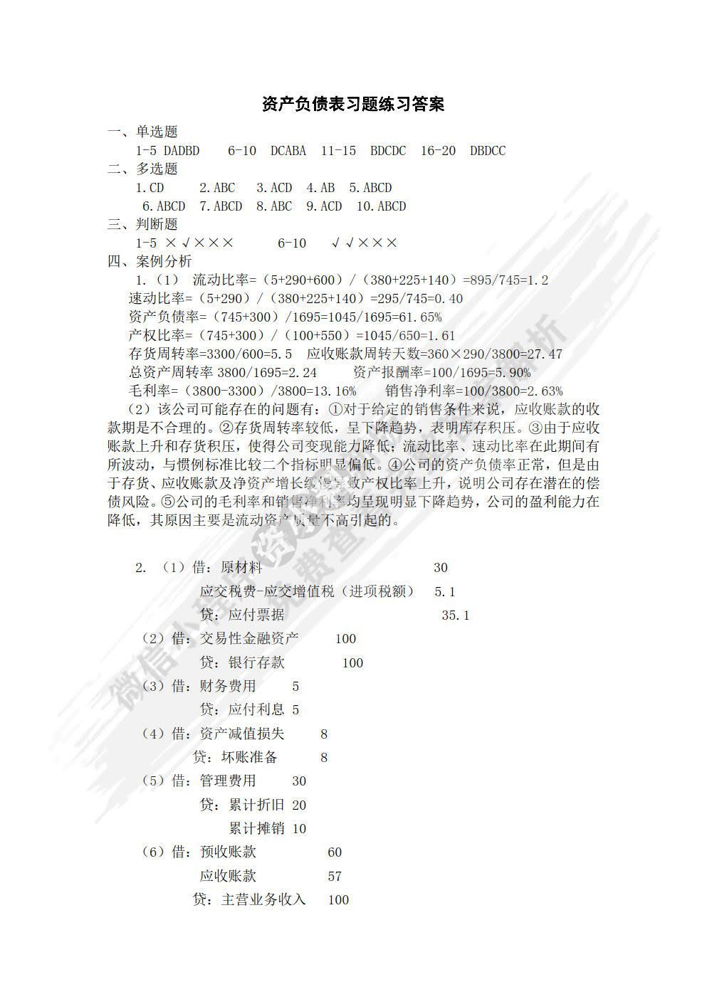财务报表分析