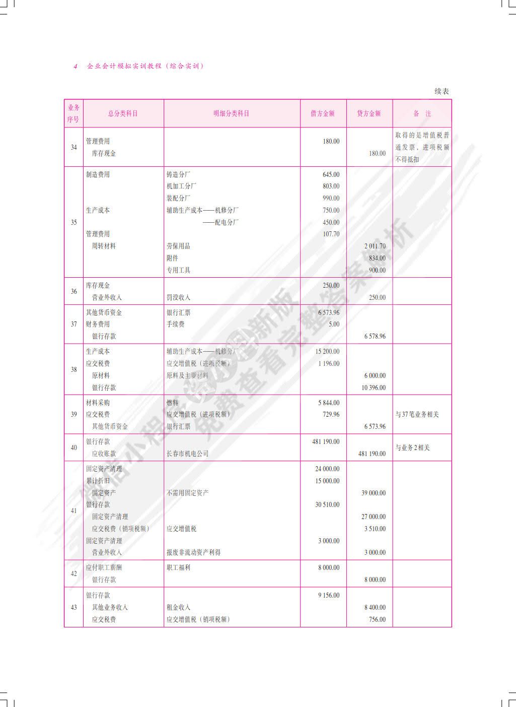 企业会计模拟实训教程（综合实训）(第九版)