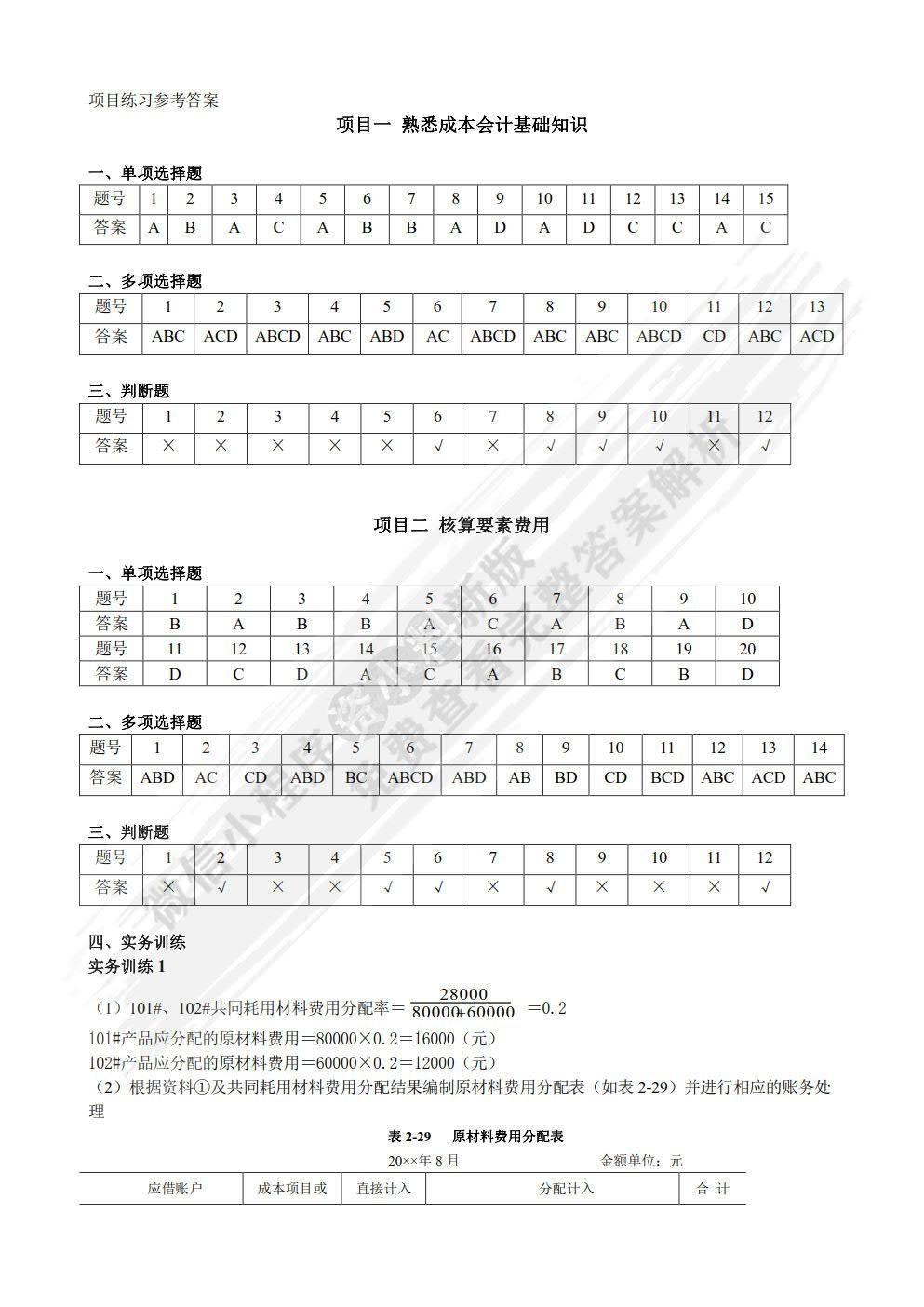 成本会计实务（含项目训练）（第4版）