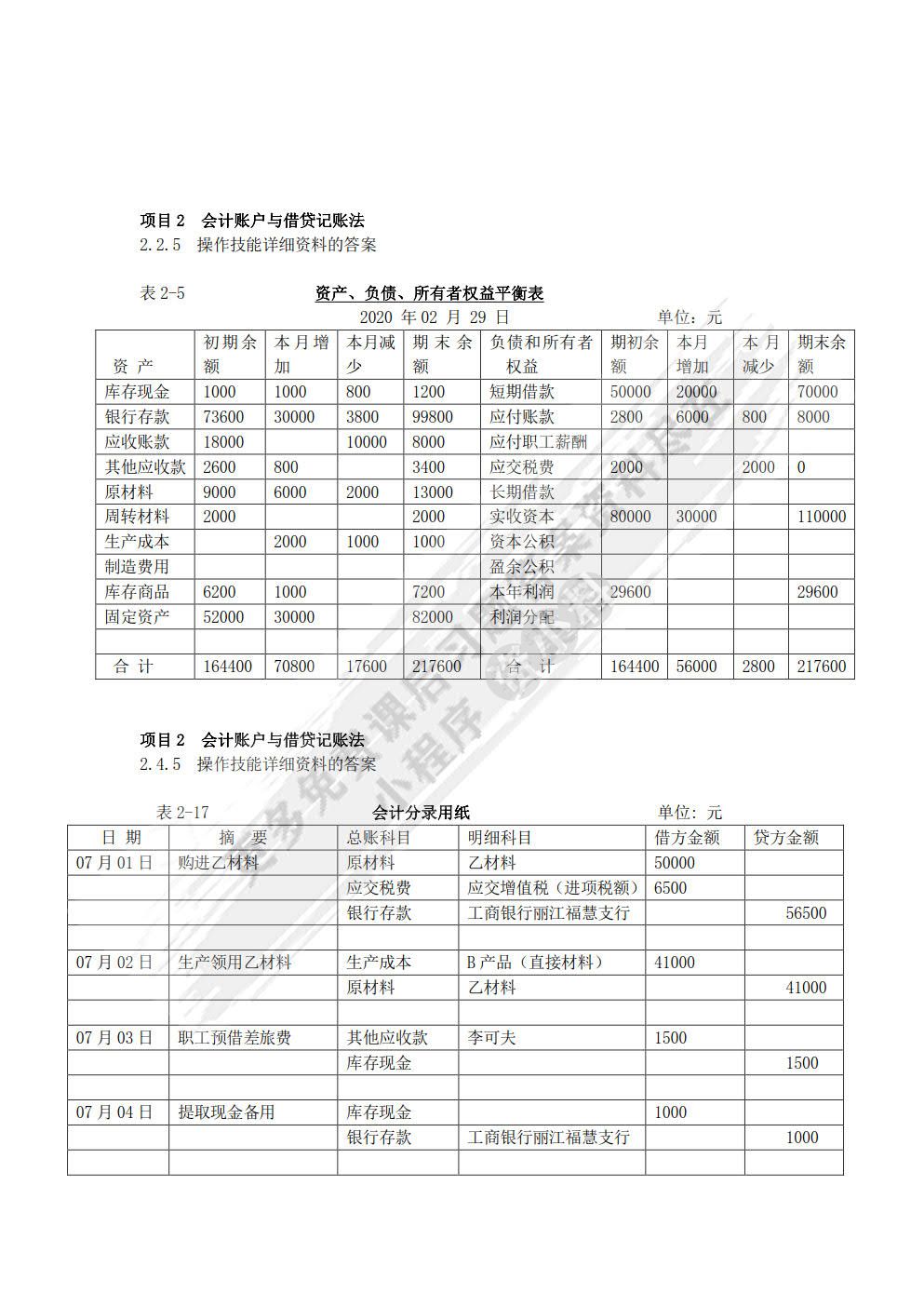 会计基础操作技能实训
