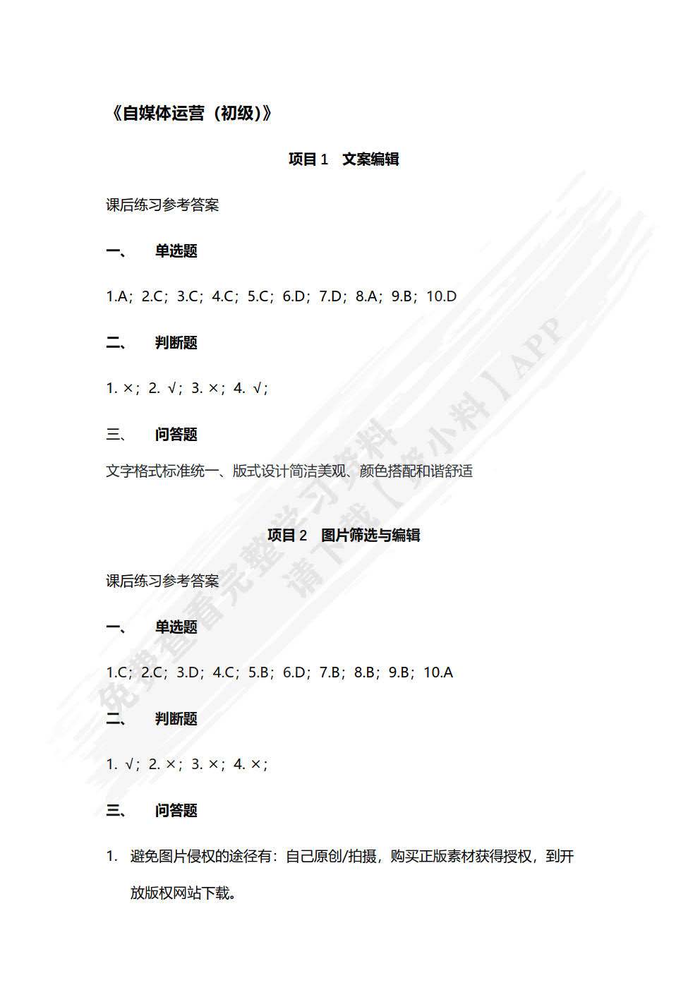 自媒体运营（初级）