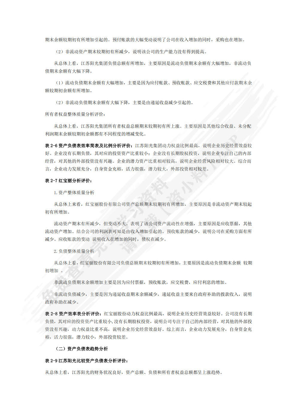 财务报表分析习题与项目实训