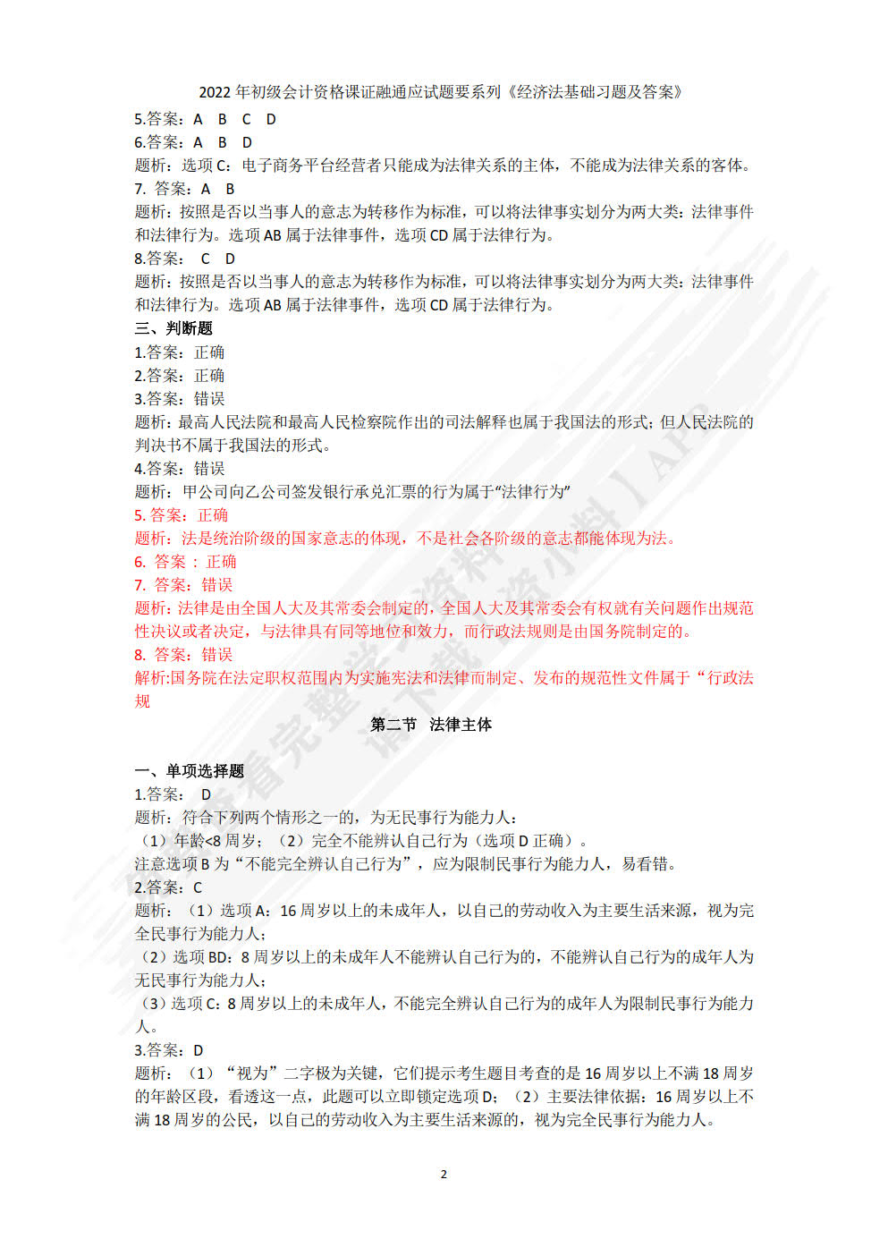 经济法基础习题集(第3版