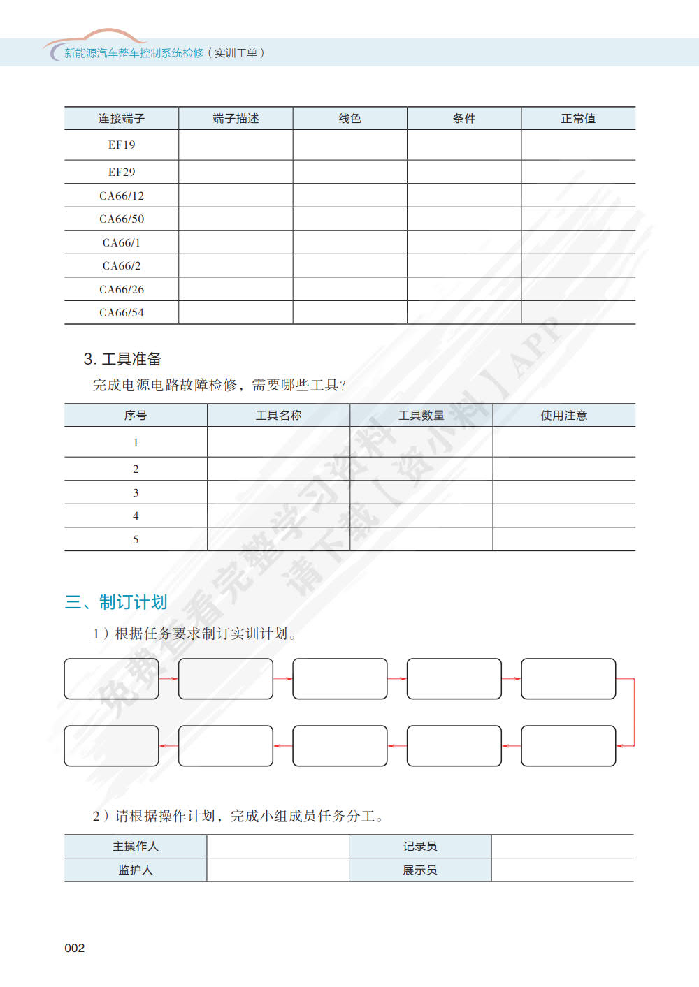 新能源汽车整车控制系统检修（彩色版配实训工单）