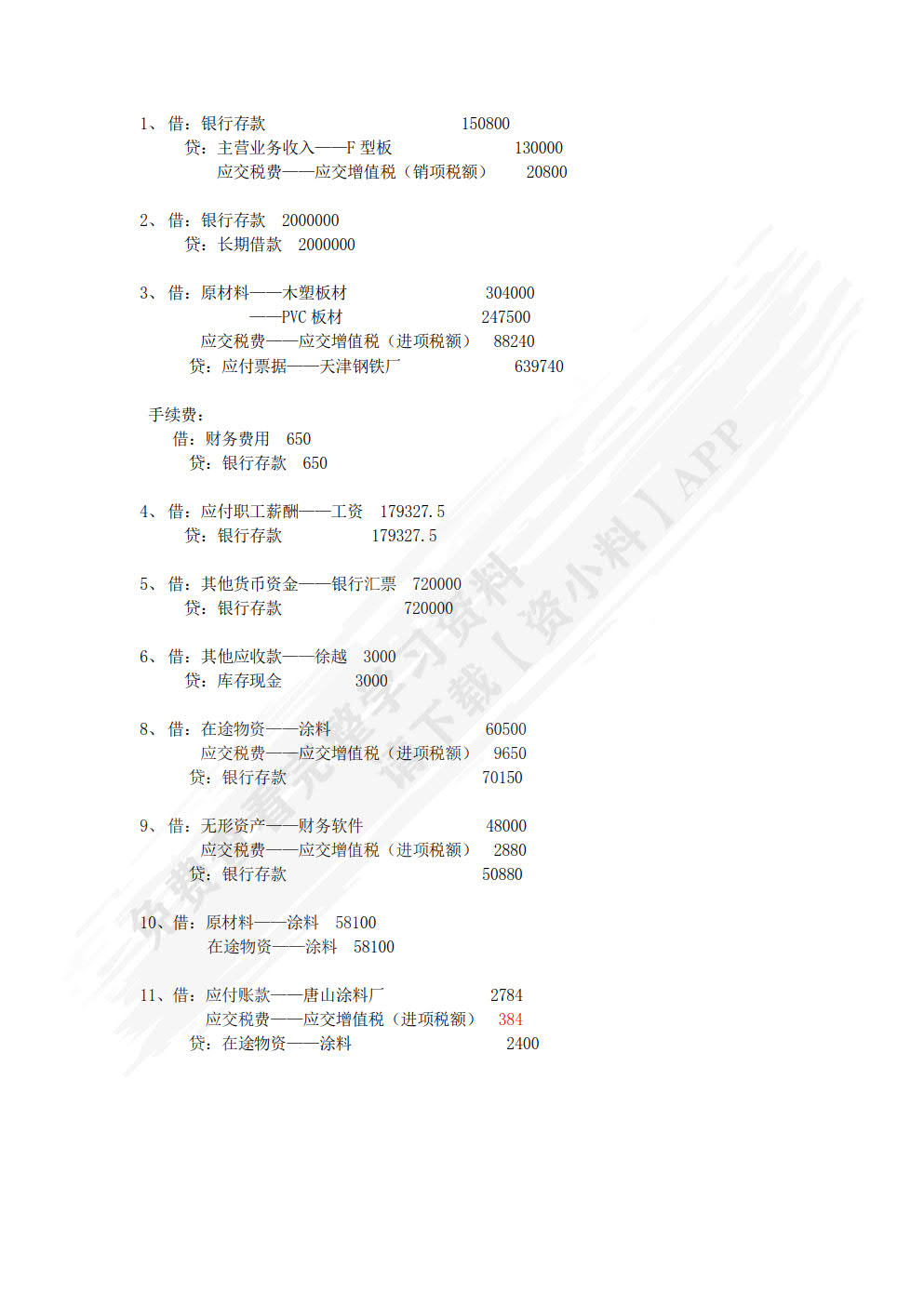 会计分岗综合实训