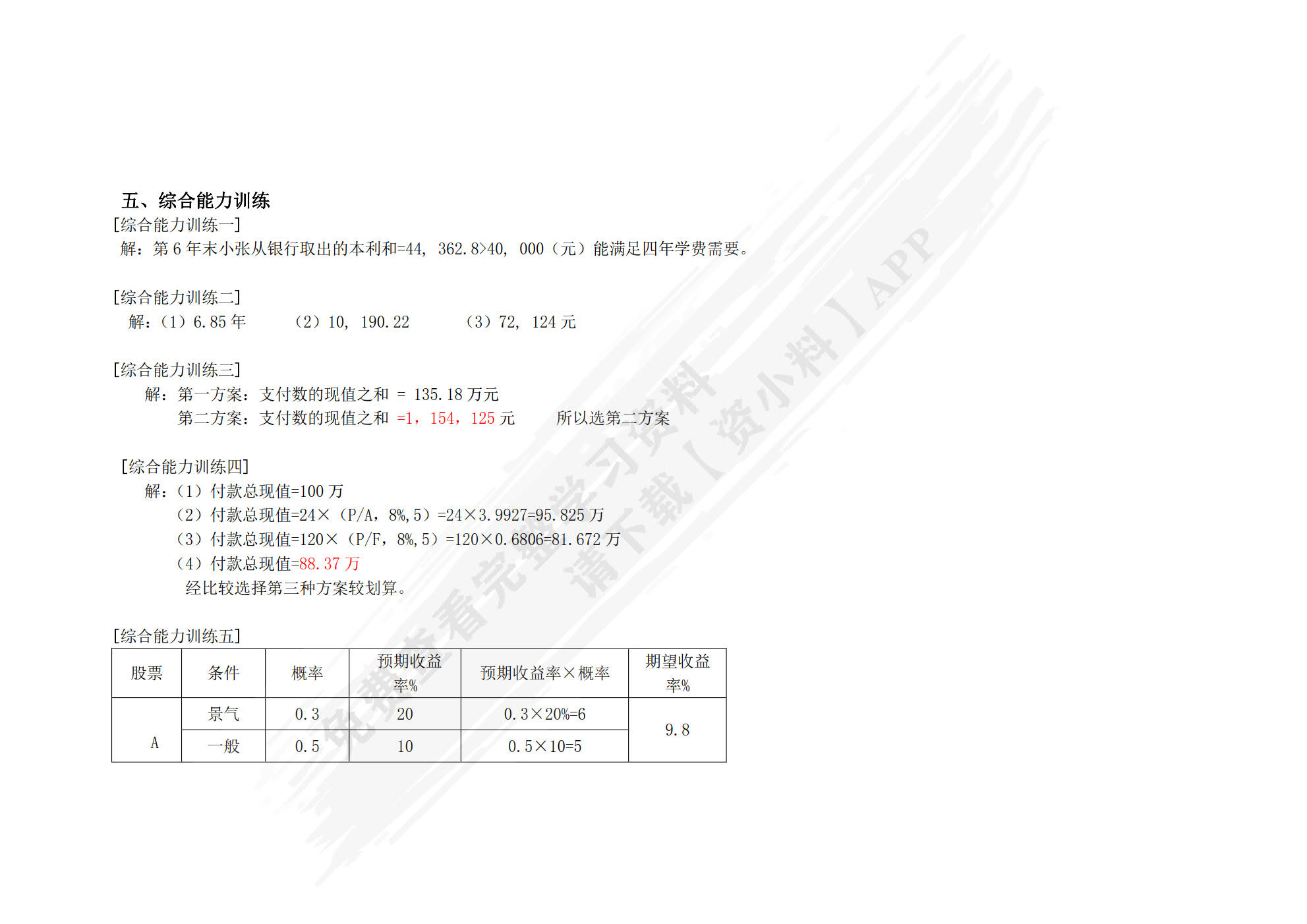 财务管理能力训练与测试(第二版)