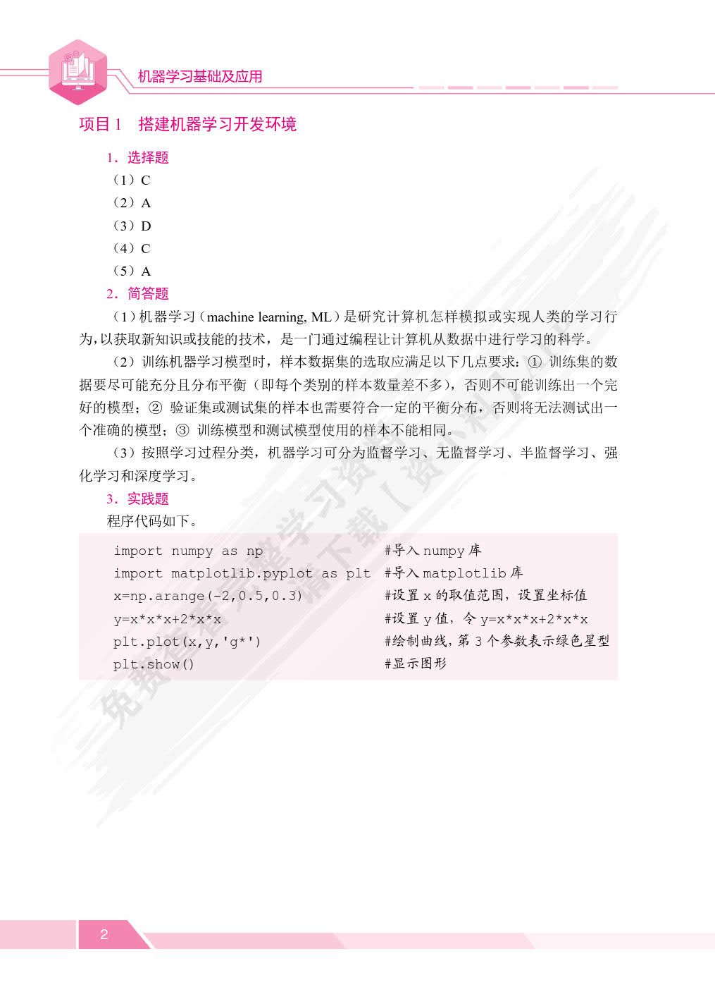 机器学习基础及应用