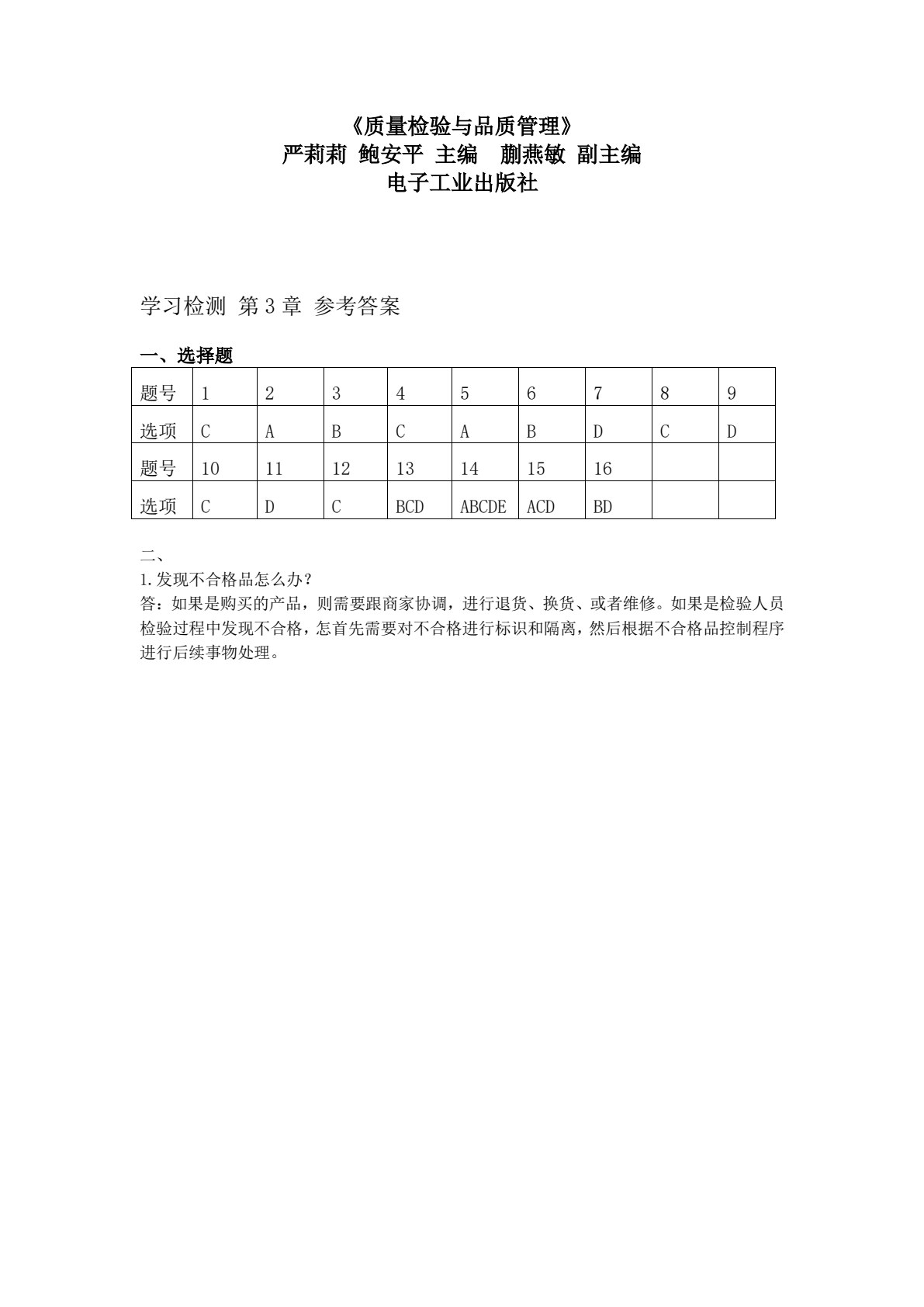 质量检验与品质管理