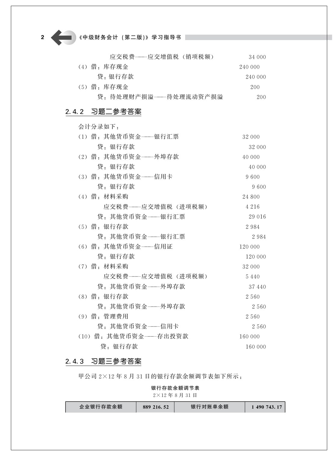 《中级财务会计（第二版）》学习指导书