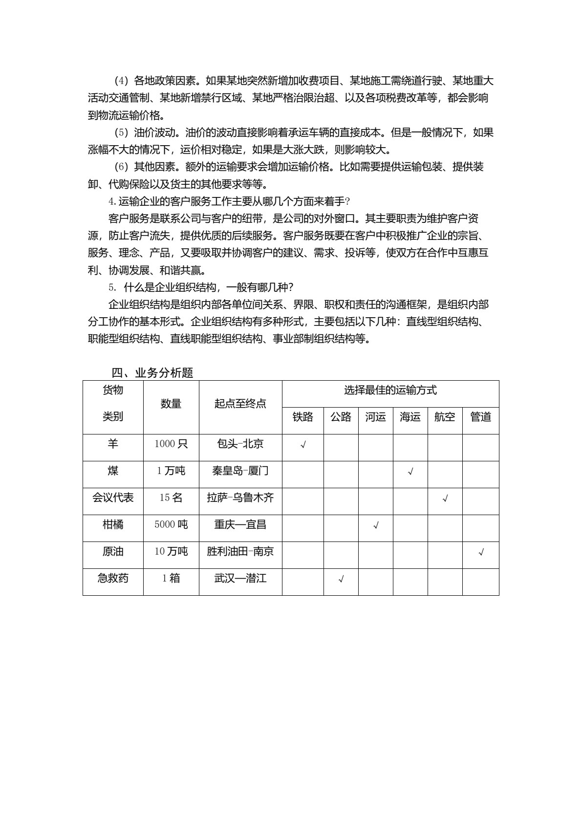 物流运输实务（第三版）