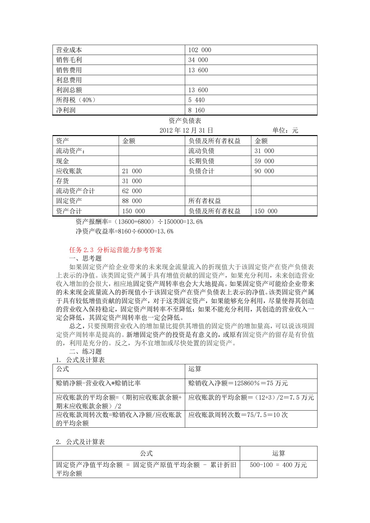 企业会计报表分析（第二版）