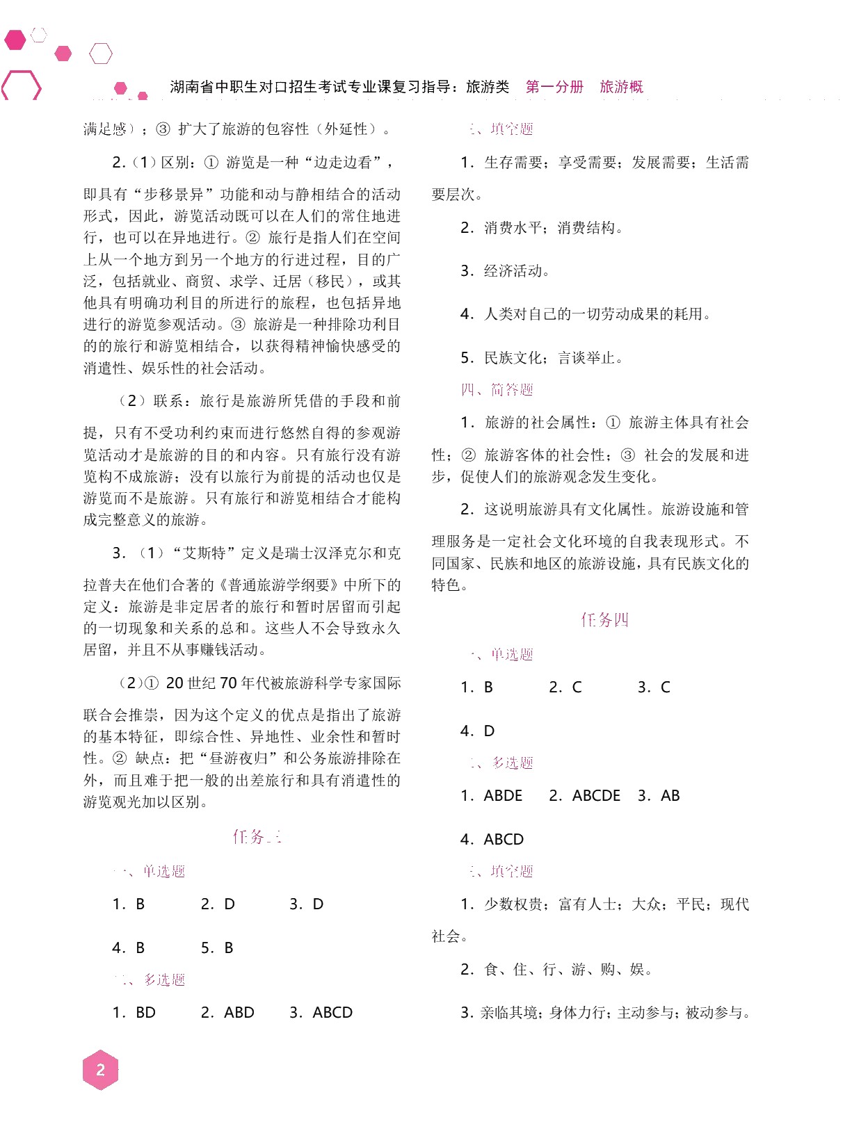 湖南省中职生对口招生考试专业课复习指导：旅游类[全五册]（双色）（含微课）