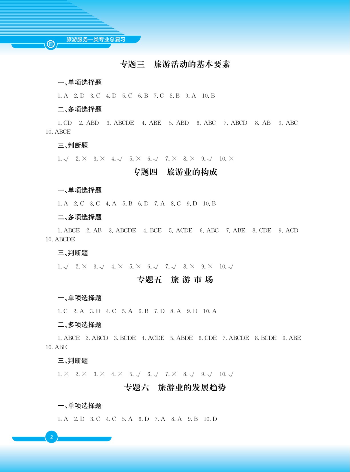 旅游服务一类专业总复习