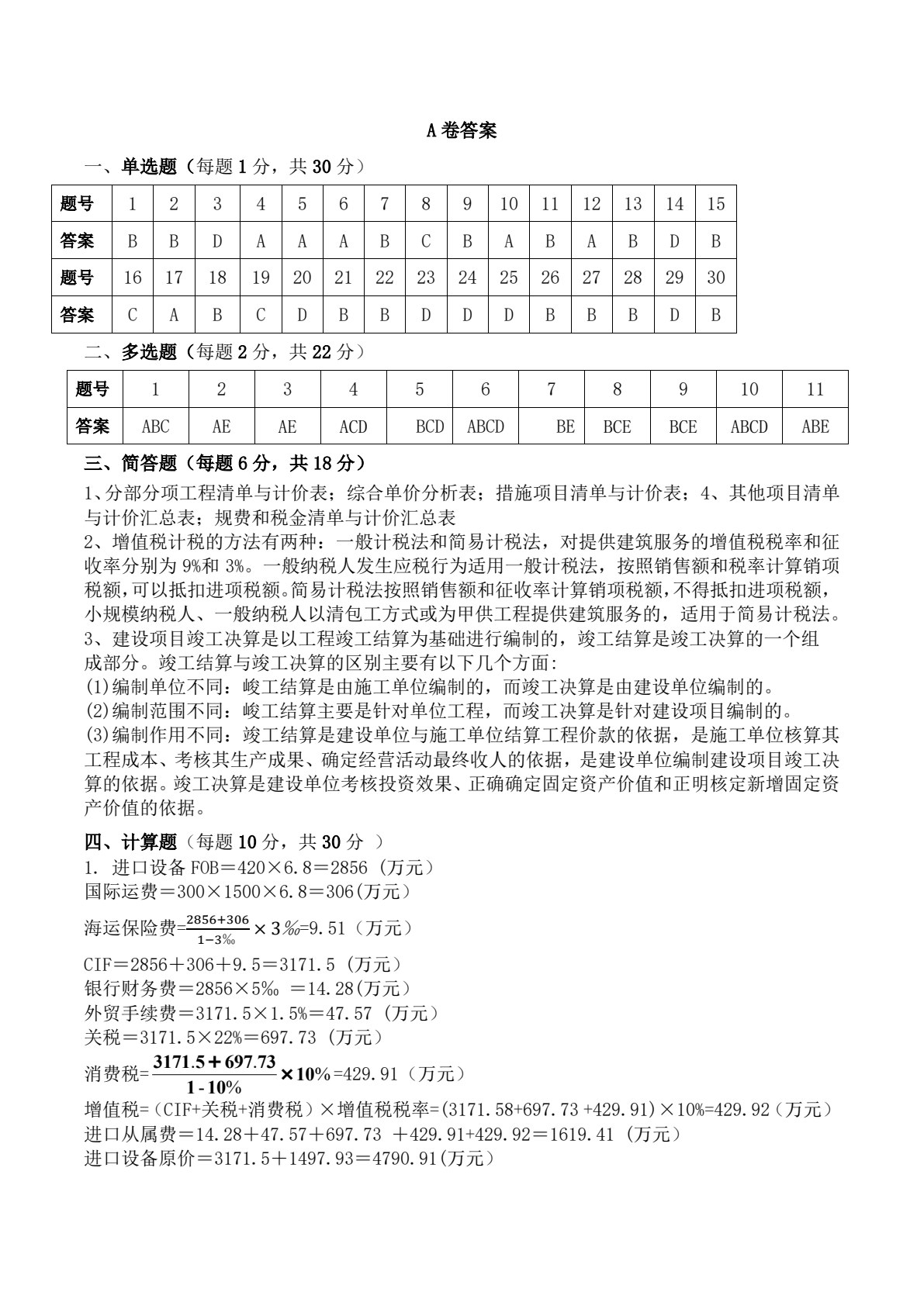 工程造价管理