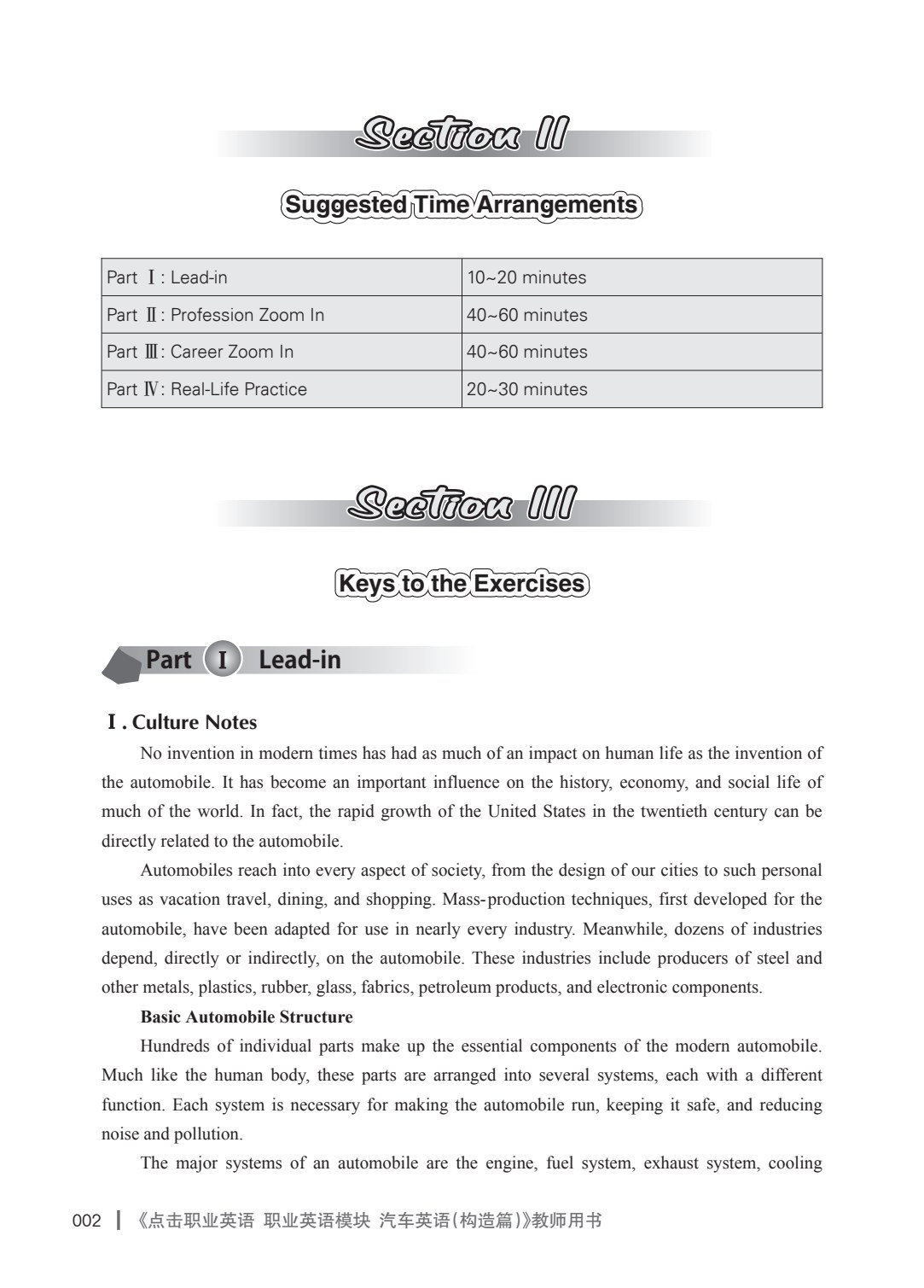 点击职业英语职业英语模块汽车英语（构造篇）