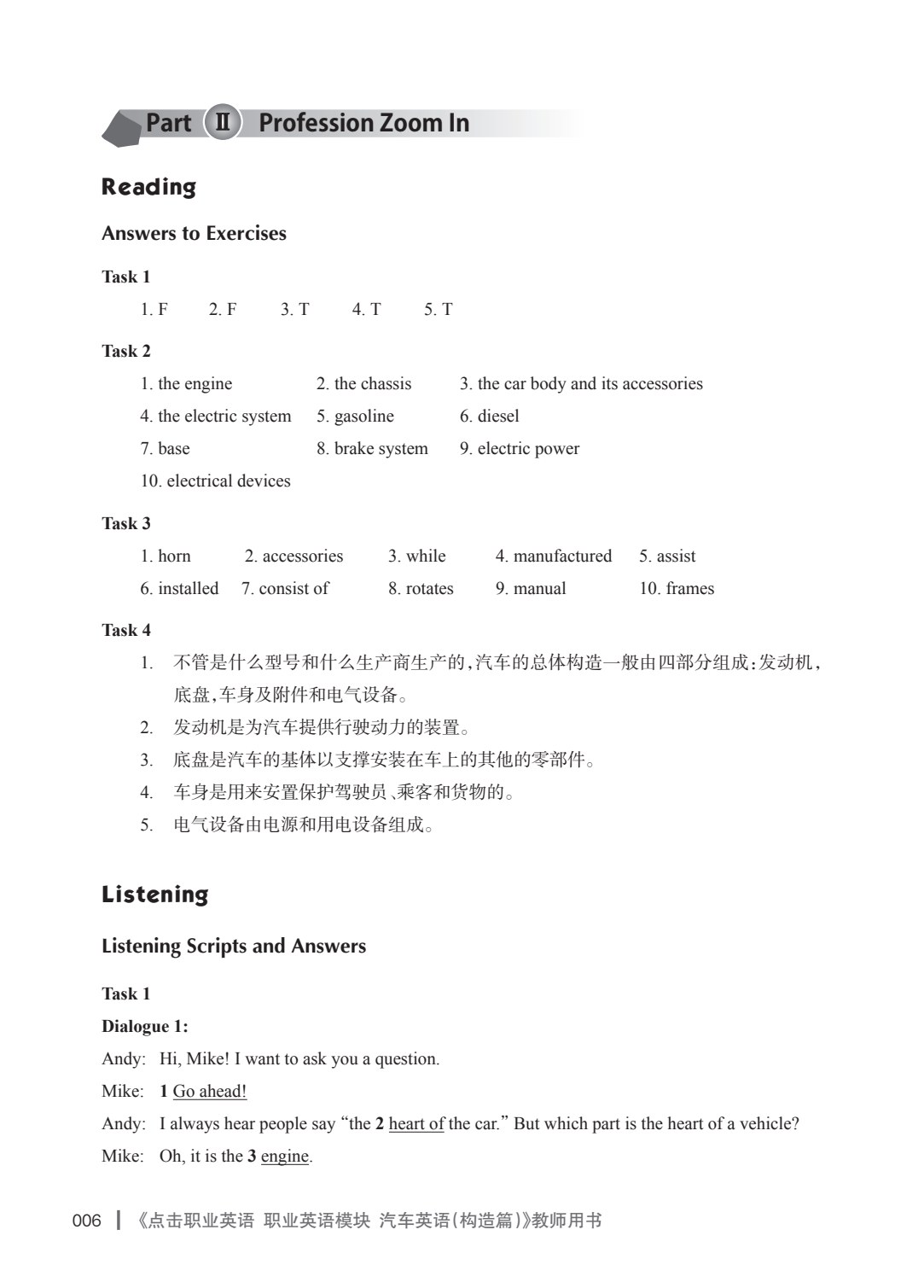 点击职业英语职业英语模块汽车英语（构造篇）